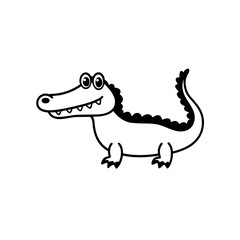 crocodile cartoon isolated on white background  
