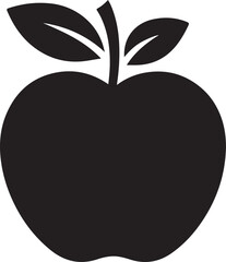 Unique black apple silhouette vector illustration