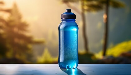 a vibrant high resolution stock photo of a refreshing isotonic sports drink in a sleek bottle perfect for advertising fitness products