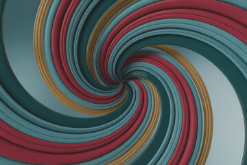 Swirling Ribbons Of Teal Red And Gold abstract vortex