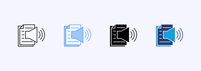 Speech Synthesis Icon Set Multiple Style Collection