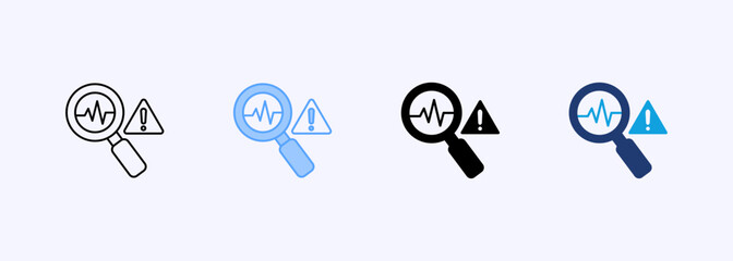 Anomaly Detection Icon Set Multiple Style Collection
