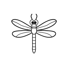 dragonfly cartoon isolated on white background  