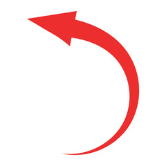 Beautiful Red Arrow Icon. Vector Symbol for App, UI, Web Navigation, Business Growth or Download Concept.