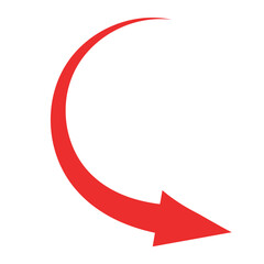 Beautiful Red Arrow Icon. Vector Symbol for App, UI, Web Navigation, Business Growth or Download Concept.