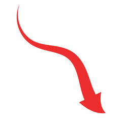 Beautiful Red Arrow Icon. Vector Symbol for App, UI, Web Navigation, Business Growth or Download Concept.