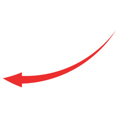Beautiful Red Arrow Icon. Vector Symbol for App, UI, Web Navigation, Business Growth or Download Concept.