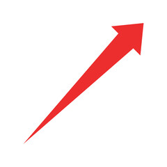 Beautiful Red Arrow Icon. Vector Symbol for App, UI, Web Navigation, Business Growth or Download Concept.