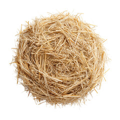 Hay Bale Texture:  A perfectly round bale of hay, showcasing the intricate texture and natural golden color of dried grass.