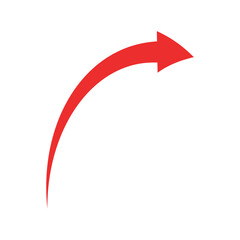 Beautiful Red Arrow Icon. Vector Symbol for App, UI, Web Navigation, Business Growth or Download Concept.