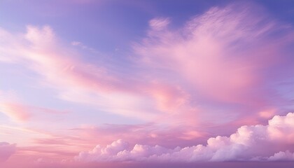 a pastel sky transitioning from pink to purple with delicate wispy clouds drifting across the soft gradient