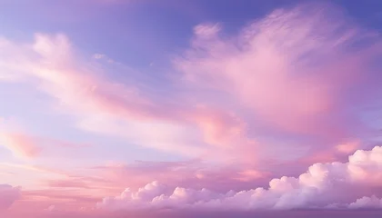a pastel sky transitioning from pink to purple with delicate wispy clouds drifting across the soft gradient © Vance