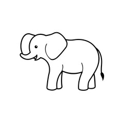 elephant cartoon isolated on white background 