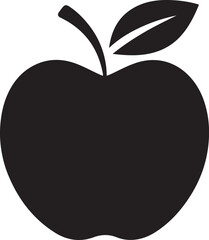 Unique black apple silhouette vector illustration