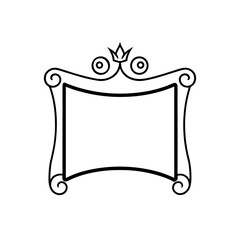 etched scroll and crown corner motifs for formal 