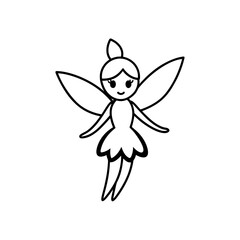fairy cartoon isolated on white background  vector.