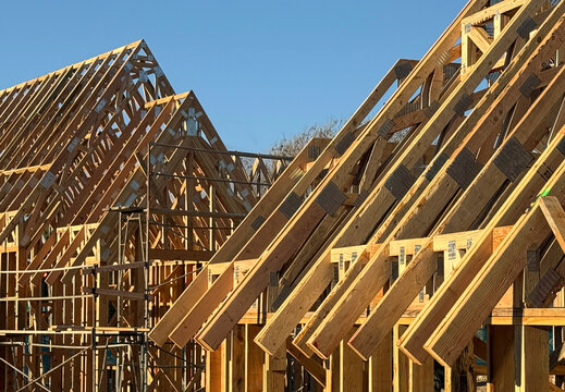 Wooden construction framing for new houses