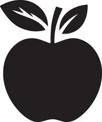 Unique black apple silhouette vector illustration