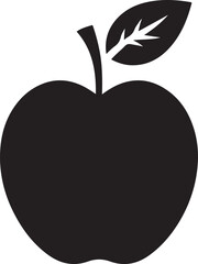 Unique black apple silhouette vector illustration