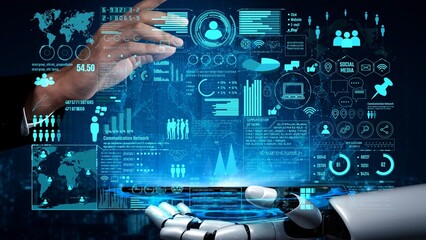 AI enhances network connection visualization with real-time digital analytics, virtual assistant...