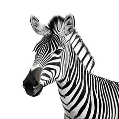 Zebra Portrait: A striking black and white portrait showcases the intricate beauty of a zebra, emphasizing its unique striped pattern and majestic presence.