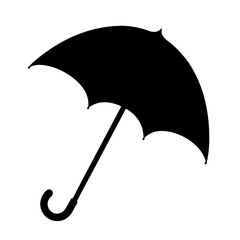 A simple yet elegant black umbrella silhouette against a plain white background