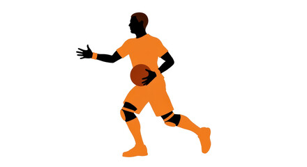 Isolated Silhouette Basketball Player