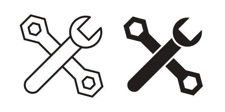 Tools icon vector illustration logo template in filled, outline