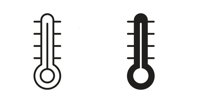 Thermometer icon vector illustration logo template in filled, outline