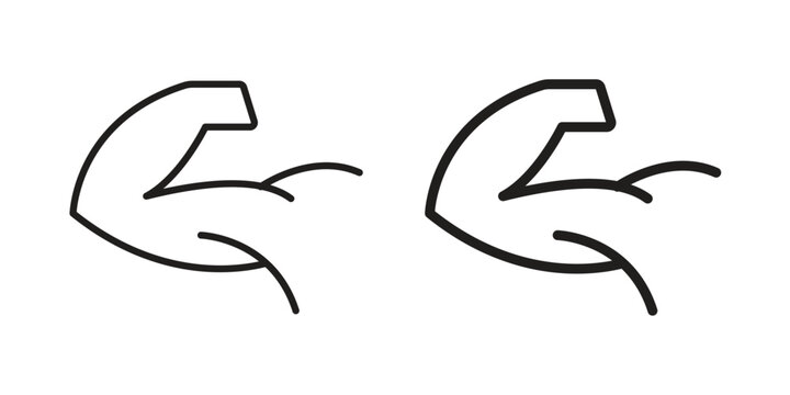Strong arm icon vector illustration logo template in filled, outline