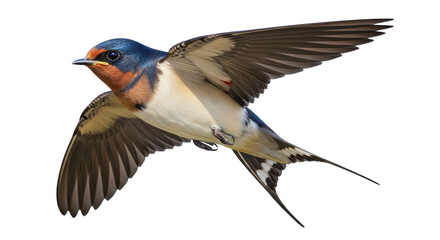 Isolated Flying Barn Swallow