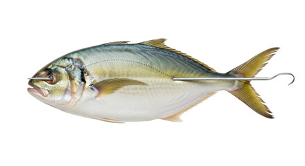 Isolated 3D Render Fish with hook