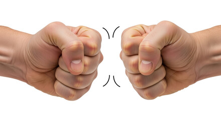 Isolated Two Fists About to Bump