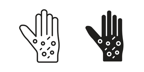 Fototapeta premium Rash hand icon vector illustration logo template in filled, outline
