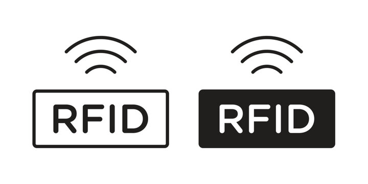 RFID icon vector illustration logo template in filled, outline