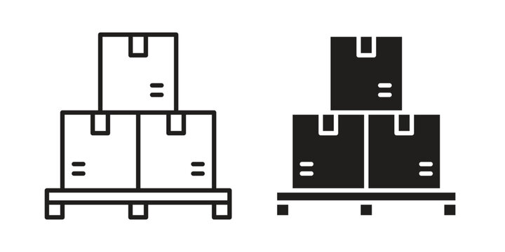 Pallet icon vector illustration logo template in filled, outline