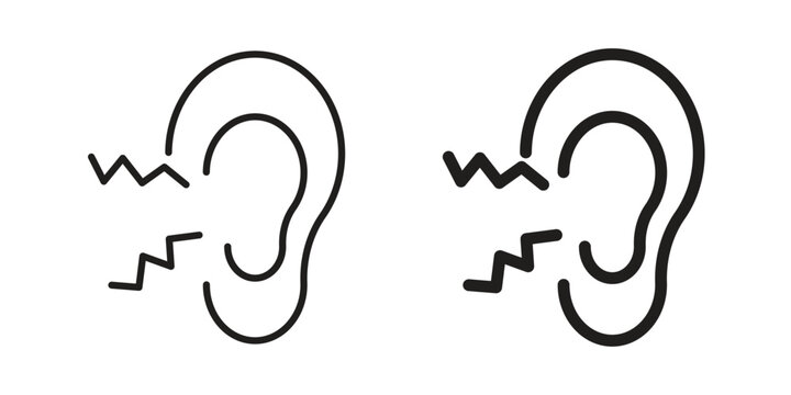 Otitis icon vector illustration logo template in filled, outline