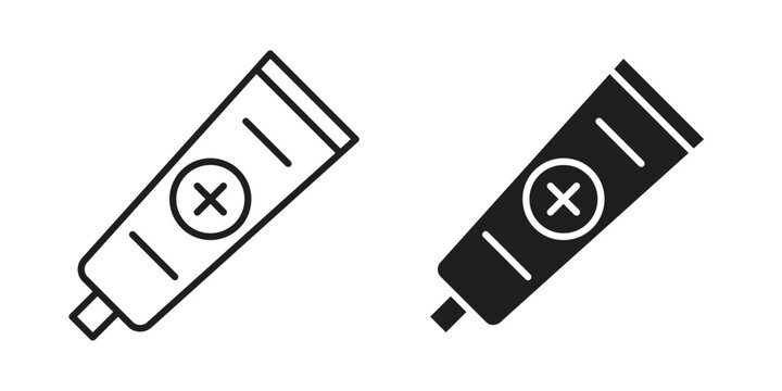 Ointment icon vector illustration logo template in filled, outline