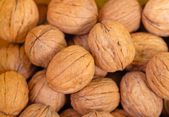 Walnüsse in einer Nahaufnahme