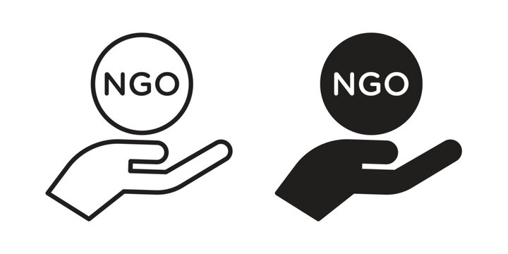 NGO icon vector illustration logo template in filled, outline