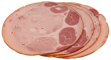 Isolated Sliced Ham Cold Cuts
