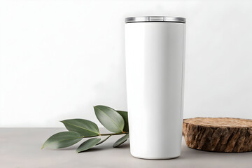 Eco friendly white tumbler with clean minimalist styling