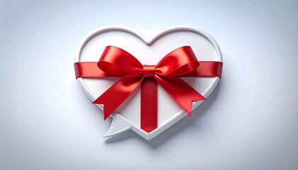 Heart-shaped gift box with red ribbon (2)