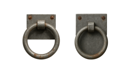 Iron door knocker (circular ring) in transparent background png