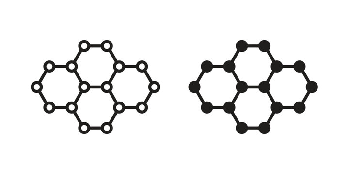 Graphene icon vector illustration logo template in filled, outline