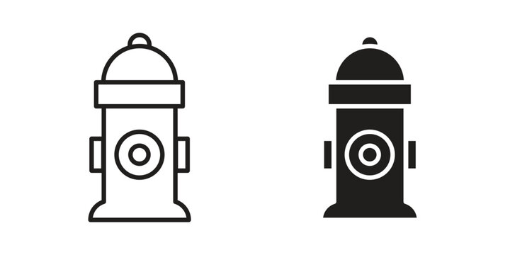 Fire hydrant icon vector illustration logo template in filled, outline
