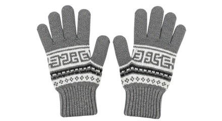 Isolated Knitted Winter Gloves