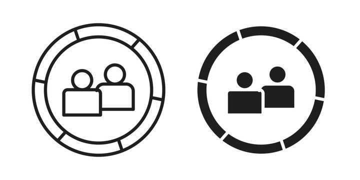 Demographics icon vector illustration logo template in filled, outline