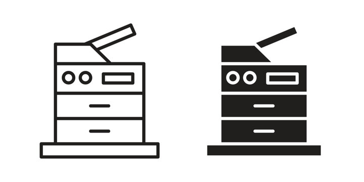 Copier icon vector illustration logo template in filled, outline