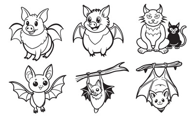 Obraz premium A drawing of a bat line art illustration